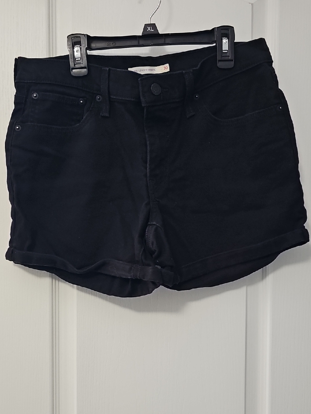 Levi's Black Rolled-Hem Denim Shorts